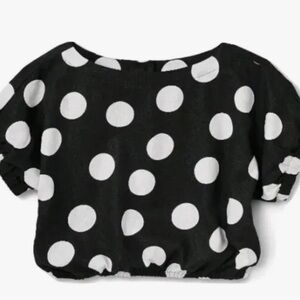 Polka Dot Crop Top - Black and White